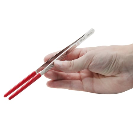 Amscope 8 in. Plastic Coated Tip College Forceps TW-430-10PK